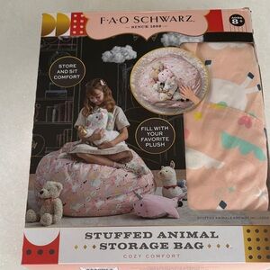 FAO Schwarz Pink Stuffed Animal Storage Bag